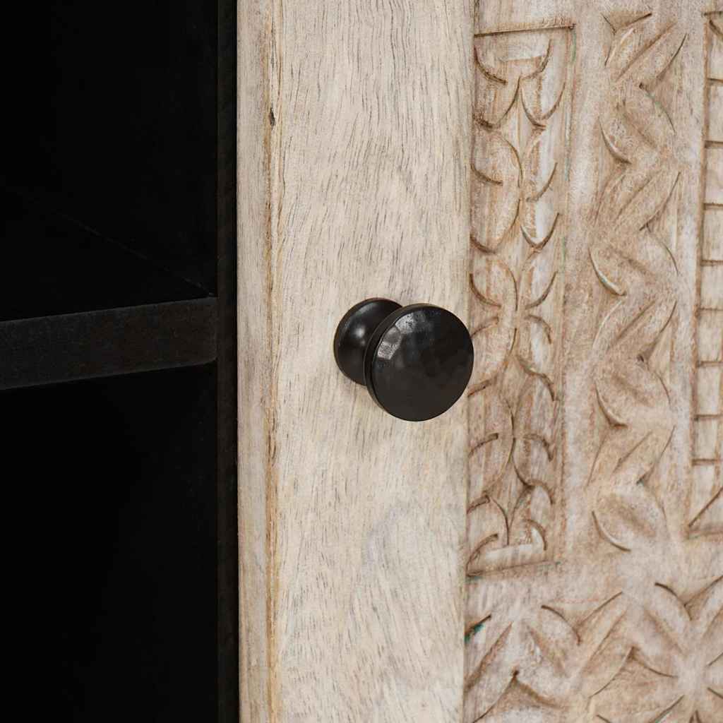 TV Cabinet with Shelf White 80 x 33 x 46 cm Solid mango wood